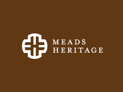 Meads Heritage Logo branding brown heritage icon identity logo monogram negative space sign white