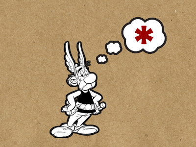 Asterix thinks Asterisk asterisk cartoon