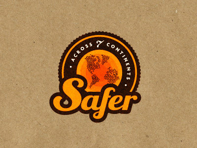 Safer Logo badge emblem logo design orange retro typography vintage