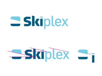 Skiplex - Indoor Endless Slope Ski Logo blue design identity logo ski skiing typemark wordmark
