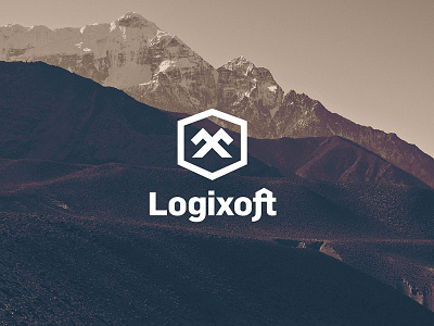 Logixoft Logo Design By The Logo Smith badge emblem logo mountains portfolio shield