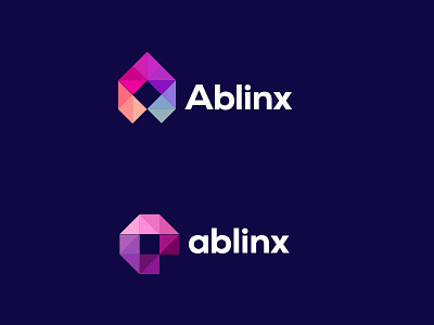 Ablinx Logo And iOS App Icon Design branding design identity logo multi colour portfolio sans serif triangle