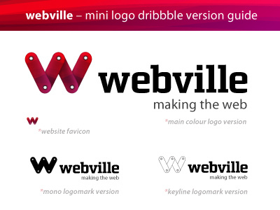 Webville - Mini logo Dribbble version guide