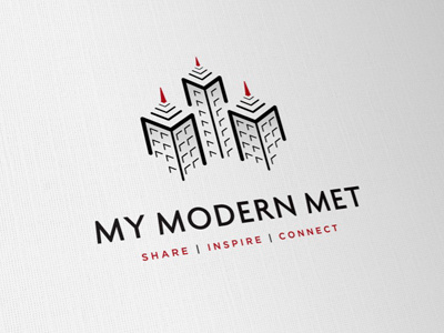 My Modern Met Logo [Final] black branding buildings icon identity logo design logos red sans serif