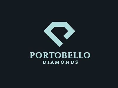 Portobello Diamond Logo Design branding design diamonds identity logo mint portfolio sans serif