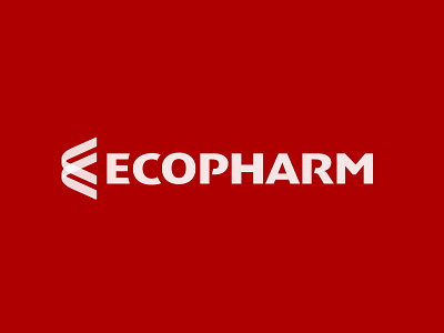 Ecopharm Pharmaceutical Logo Design brand identity logo design logo mark logos pharmaceutical portfolio red sans serif symbol white