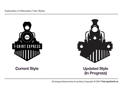 Exploration Of Updated Train Illustration Logo branding identity illustration locomotive logo logo design portfolio steam train