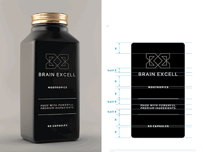 Brain Excell Nootropics Logo & Packaging Design branding food identity label logo logo design packaging portfolio