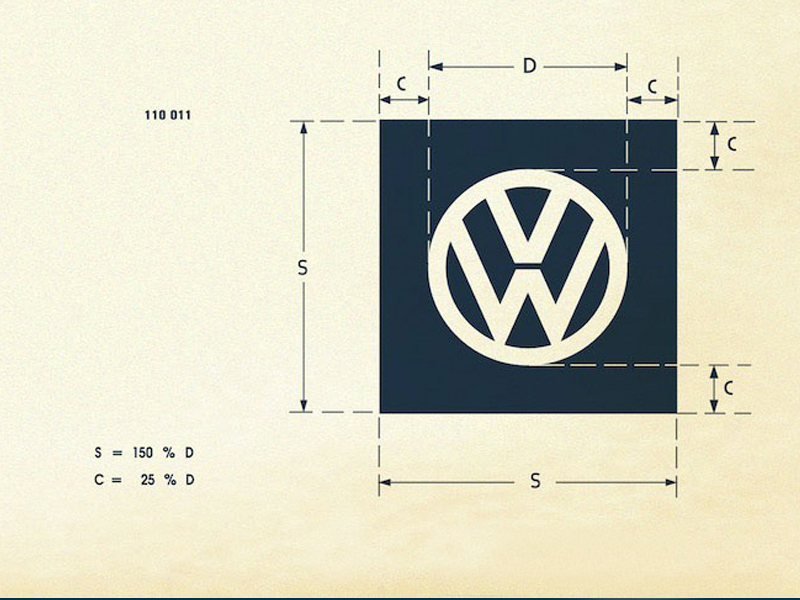 Recreated-Vintage VW Logo Specification Poster For Download