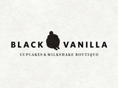 Black Vanilla Shop Logo bakery cupcake identity logo logo design mono