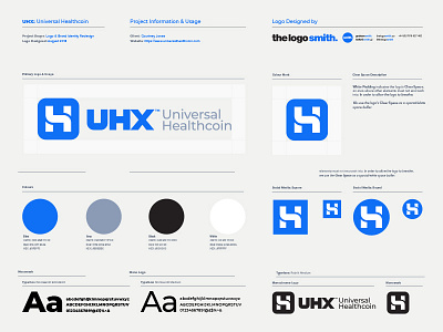 UHX Universal Healthcoin Logo Usage Guidelines Template brand identity branding freebies icon identity logo logo design logo designer logo marks logos portfolio symbols template typography