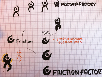 Friction Factory Logo Sketches concepts ideas identity logo logo design mono sketches