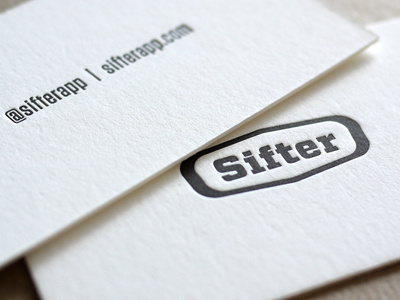 Sifter Logo & Letterpress Business Cards logo design portfolio letterpress business cards