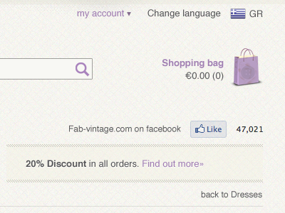 Vintage clothing online shop e commerce eshop purple vintage