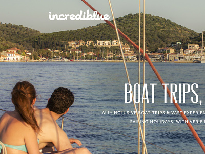 incrediblue landing page boat trip boats facebook sign up free psd full width hero photo holidays incrediblue landing page log in nautical slider