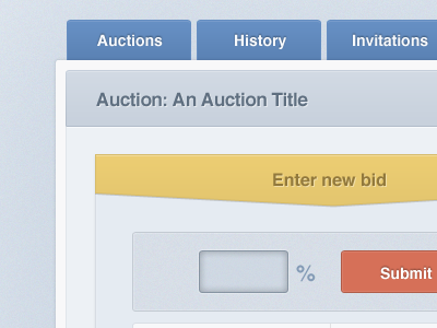 Auctions Application design app design app ui bid data design tables tabs timer ui web app
