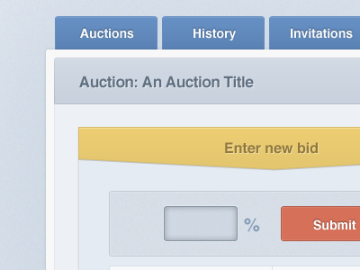 Auctions Application design