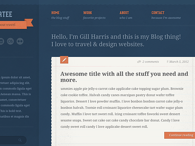 Tumblr Style WordPress Theme paper post type ribbon texture theme tumblr wordpress