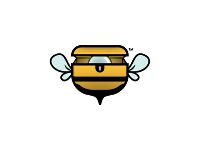 Treasure Logo app bee branding character design icon illustrator logo logofolio negative space upwork vector