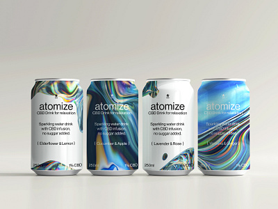 atomize CBD drink analogue can design drink experimental minimal packaging technique