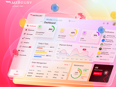 Mercury SaaS UIUX Design adobe app app design branding darkmode dashboard design figma logo managementsystem product design saas tms ui uidesign uiux ux webdesign website