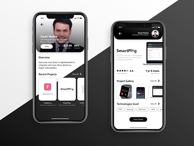 Freelancer Profile app design freelance iphone x mobile design platform profile ui user experience user interface ux
