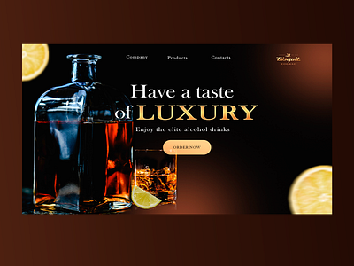 Landing page for Bisquit cognac brand design graphic design landingpage ui