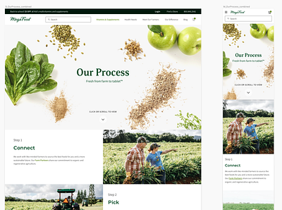 MegaFood - process page ecommerce design health interface nature organic shop ui uiux ux web web design website