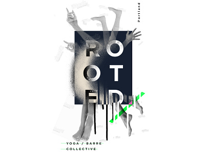 Rooted2 abstract barre brand branding health identity poster yoga