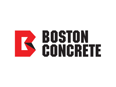 Boston Concrete Logo boston brand concrete identity logo mark service type