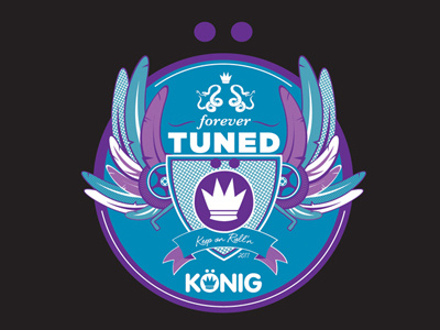 Konig Tuned auto illustration tshirt vector art