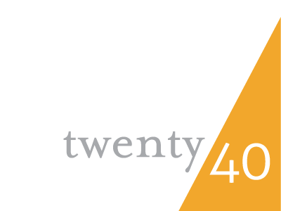 twenty/40 Group logo aller logo mrs.eaves new old triangle type typography