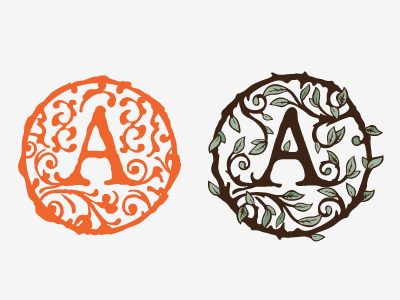 untitled 'A' monogram a emblem ivy lettering monogram seal