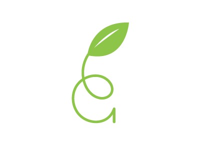 'A' seedling a branding green letter logo mark plant tree