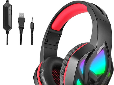 Donerton Gaming Headset, Over-Ear Gaming Headphones with Noise C