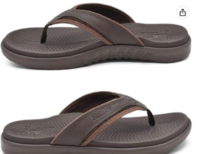 KuaiLu Mens Sport Flip Flops Comfort Orthotic Thong Sandals with app design graphic design illustration logo vector