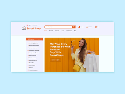 E-Commerce Web Header creative design e commerce design ecommerce header landing page online store product saas shopify ui ui ux design ux web3 website