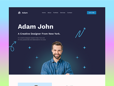 Personal Portfolio Website design flat graphic design landing page personal portfolio portfolio portfolio website resume ui ux web web header website website design