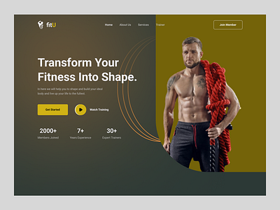Fitness Web Header clean design exercise fit fitness gym header healthy landing page muscle ui ux web design website