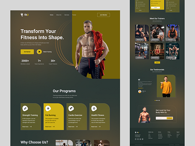 Fitness Landing Page bodybuilding design fitness fitness club gym landing page lifestyle nutrition personaltrainer training ui ux website weightloss workout