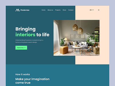 Interior Agency Website architect design ecommerce header home home decoration homedecor homepage interior landing page living room marketing ui ux website