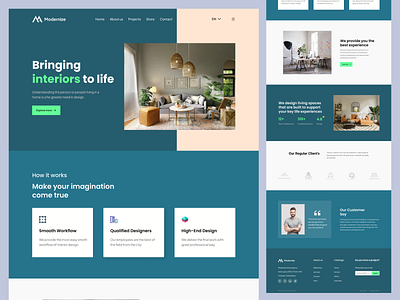 Interior Agency Website architect design ecommerce header home home decoration homedecor homepage interior landing page living room marketing ui ux website