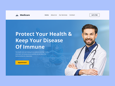 Medical Healthcare Web Header care clinic conssultant consultation doctors find clinic health landing page medical medical care mental health minimal section telemedicine ui ux website