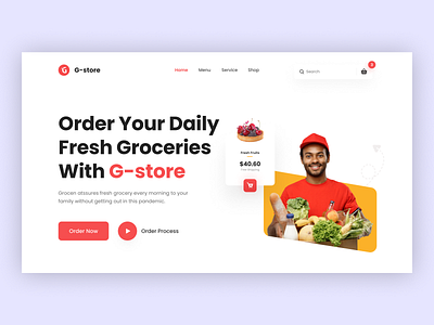 Grocery Food Delivery Web Header