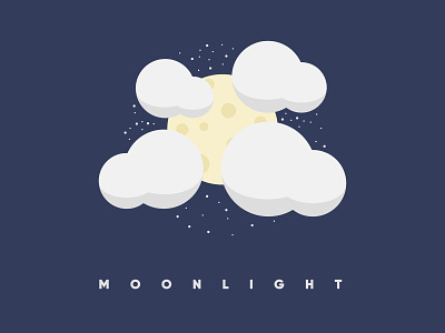 Moonlight Vector Illustration cloud concept illustration illustrator moon night stars vector