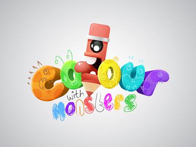 Colour with Monsters game asset gameui illustration illustrator logo mobile game ui ui art ui artist user interface vector