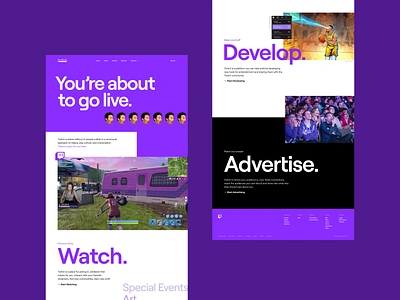 Twitch.tv Stills agency design digital interactive toyfight twitch twitch.tv ui ux website