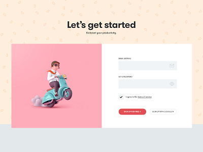 Kickstart 3d color colour icons illustration moped toyfight ui ux website