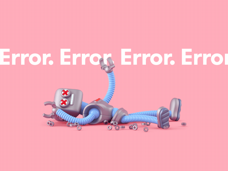 500 Error 3d color colour error illustration robot toyfight ui ux website