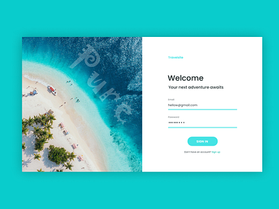 Traveling Adventure branding graphic design log in sign in ui ux website